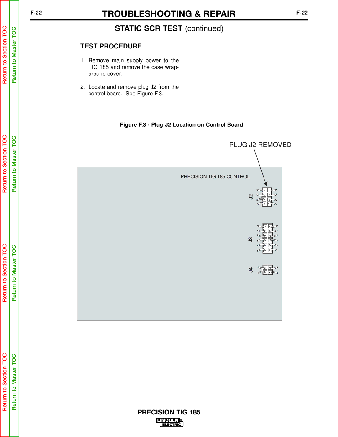 Lincoln Electric SVM169-A service manual Static SCR Test 