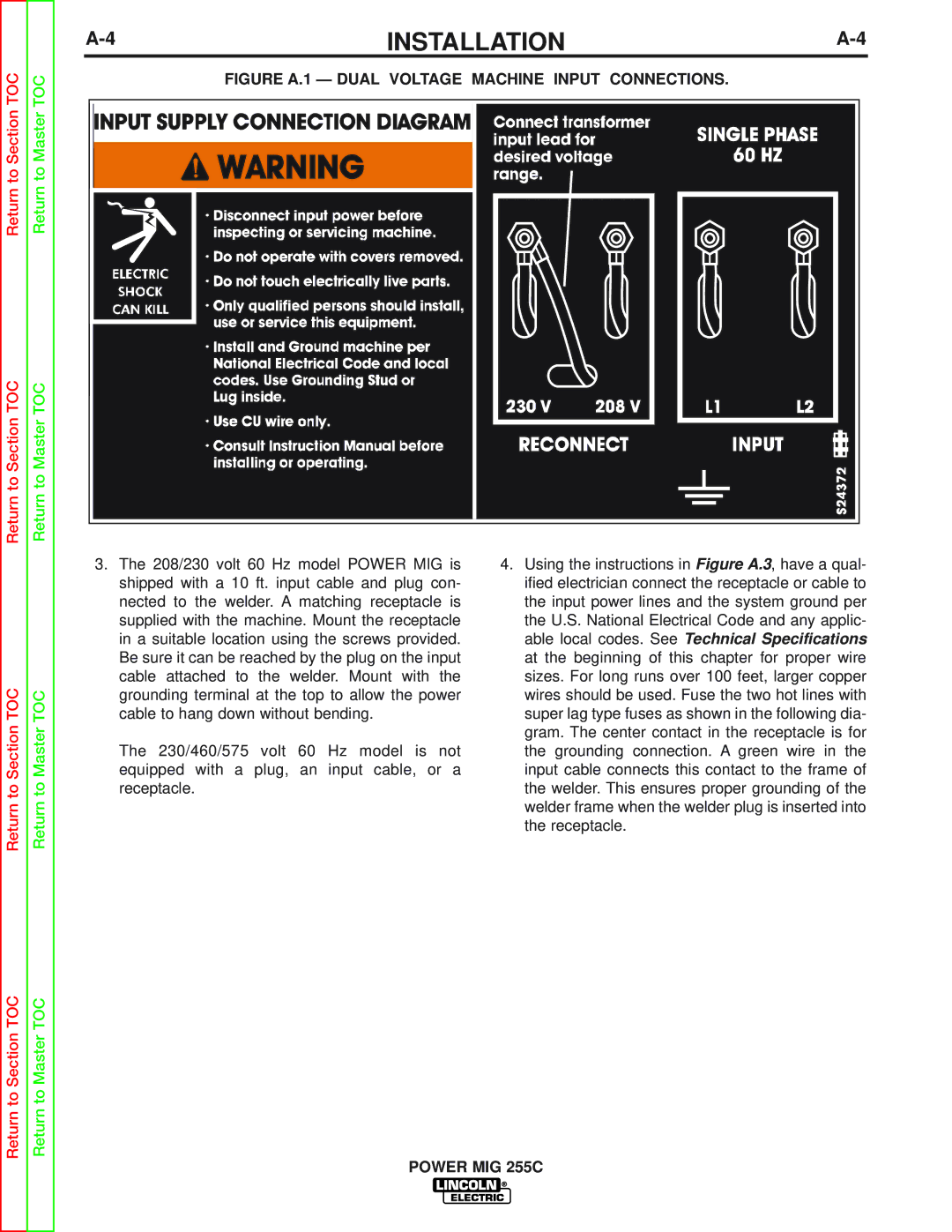 Lincoln Electric SVM170-A service manual Installation 