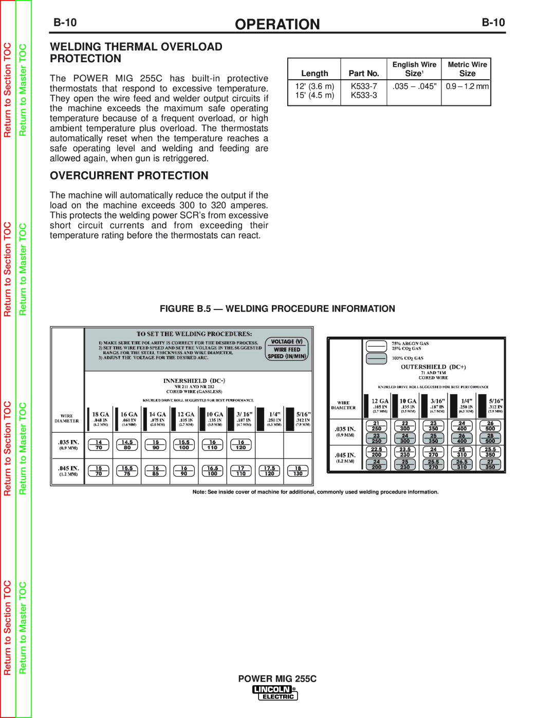 Lincoln Electric SVM170-A service manual Welding Thermal Overload Protection, Overcurrent Protection 