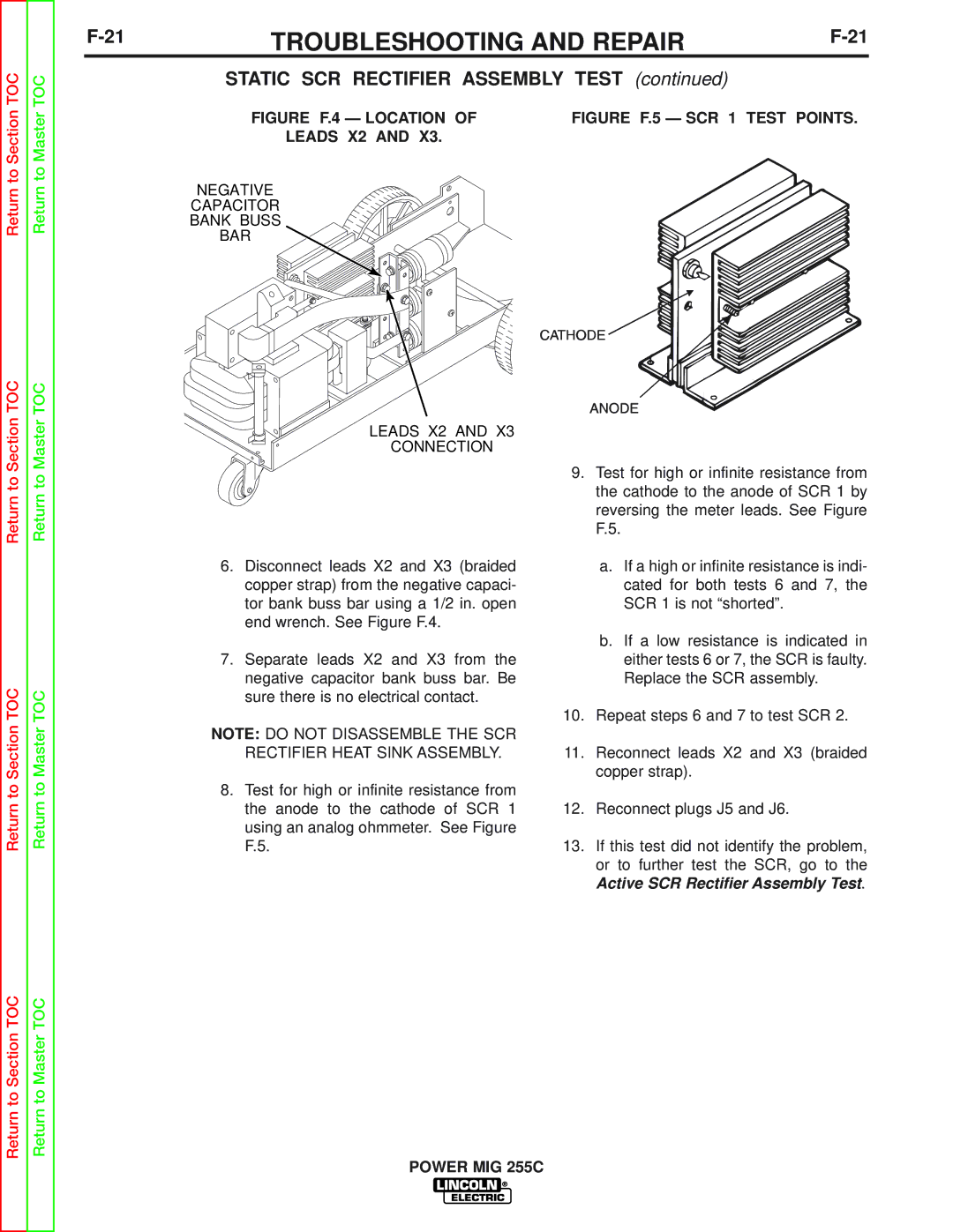 Lincoln Electric SVM170-A service manual Active SCR Rectifier Assembly Test 