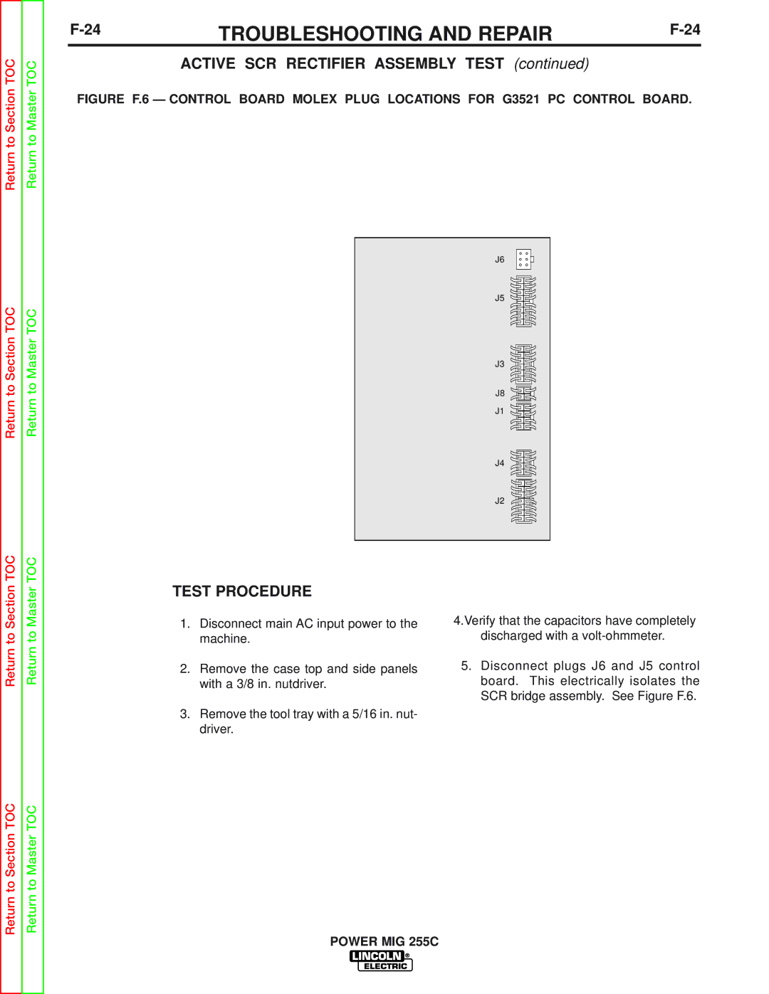 Lincoln Electric SVM170-A service manual Active SCR Rectifier Assembly Test 