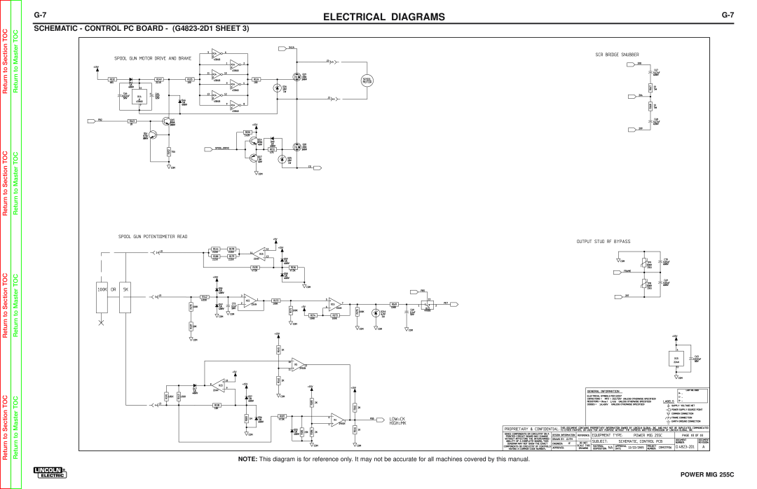 Lincoln Electric SVM170-A Electrical Diagrams, SCHEMATIC - CONTROL PC BOARD - G4823-2D1 SHEET, Return to Section TOC 