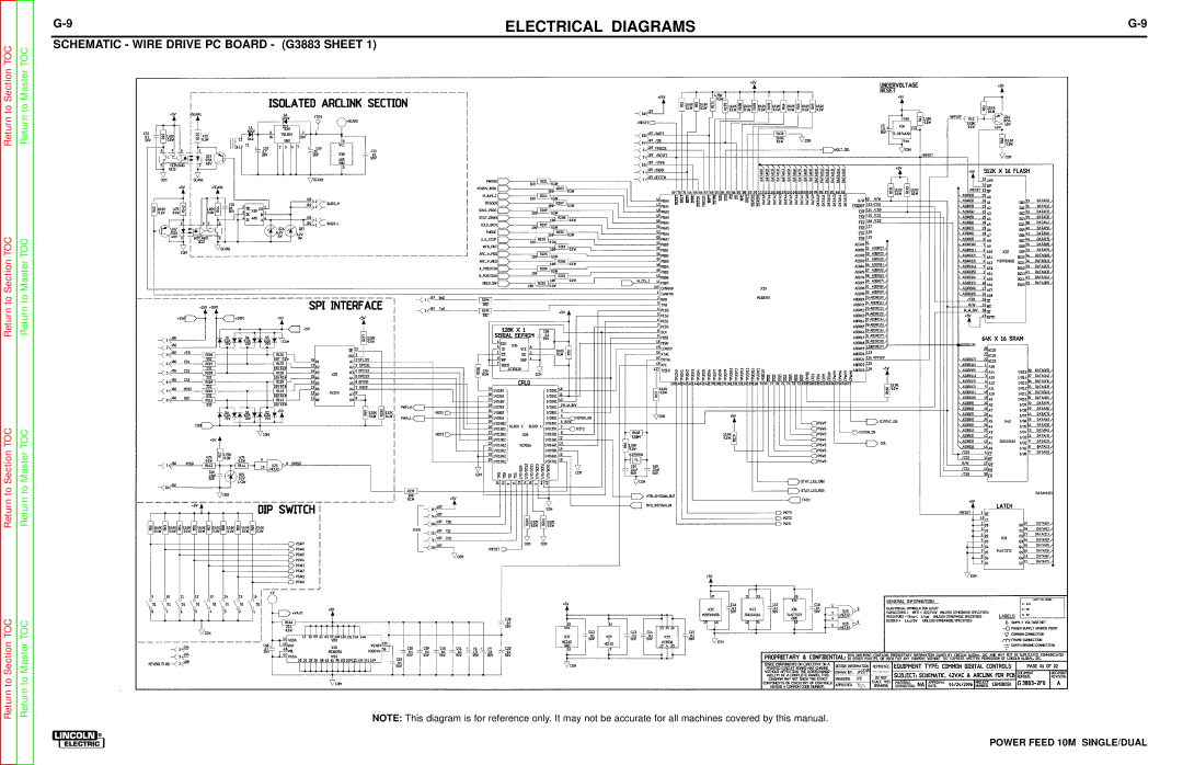 Lincoln Electric SVM172-A service manual Schematic Wire Drive PC Board G3883 Sheet 