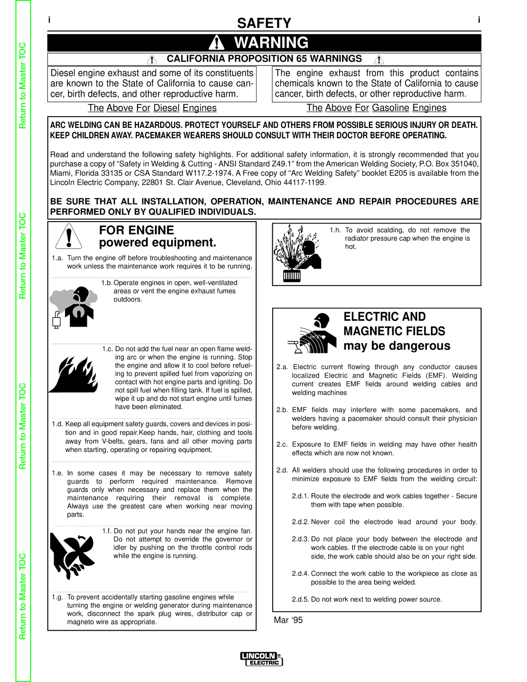 Lincoln Electric SVM172-A service manual Safety 