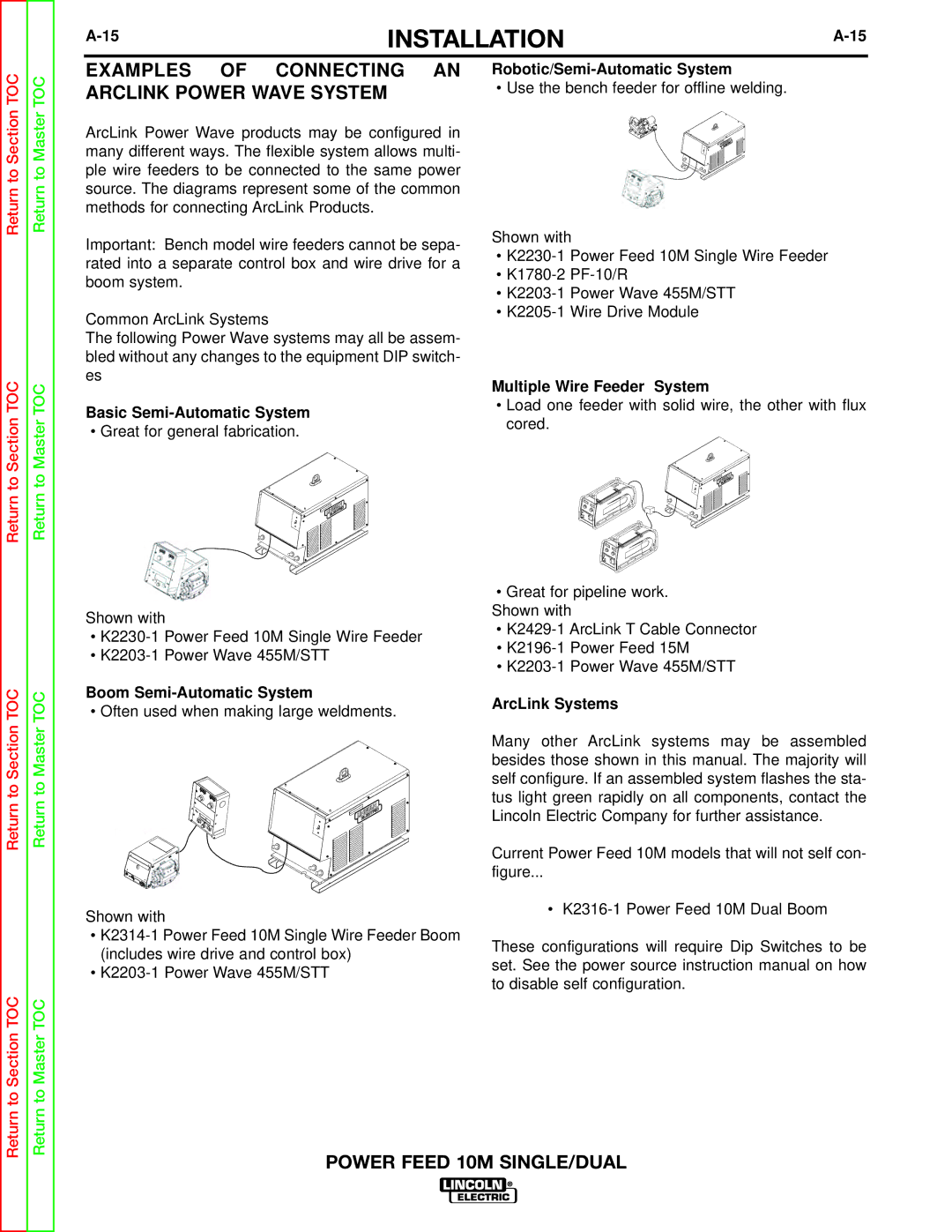 Lincoln Electric SVM172-A service manual Examples Connecting AN, Arclink Power Wave System 