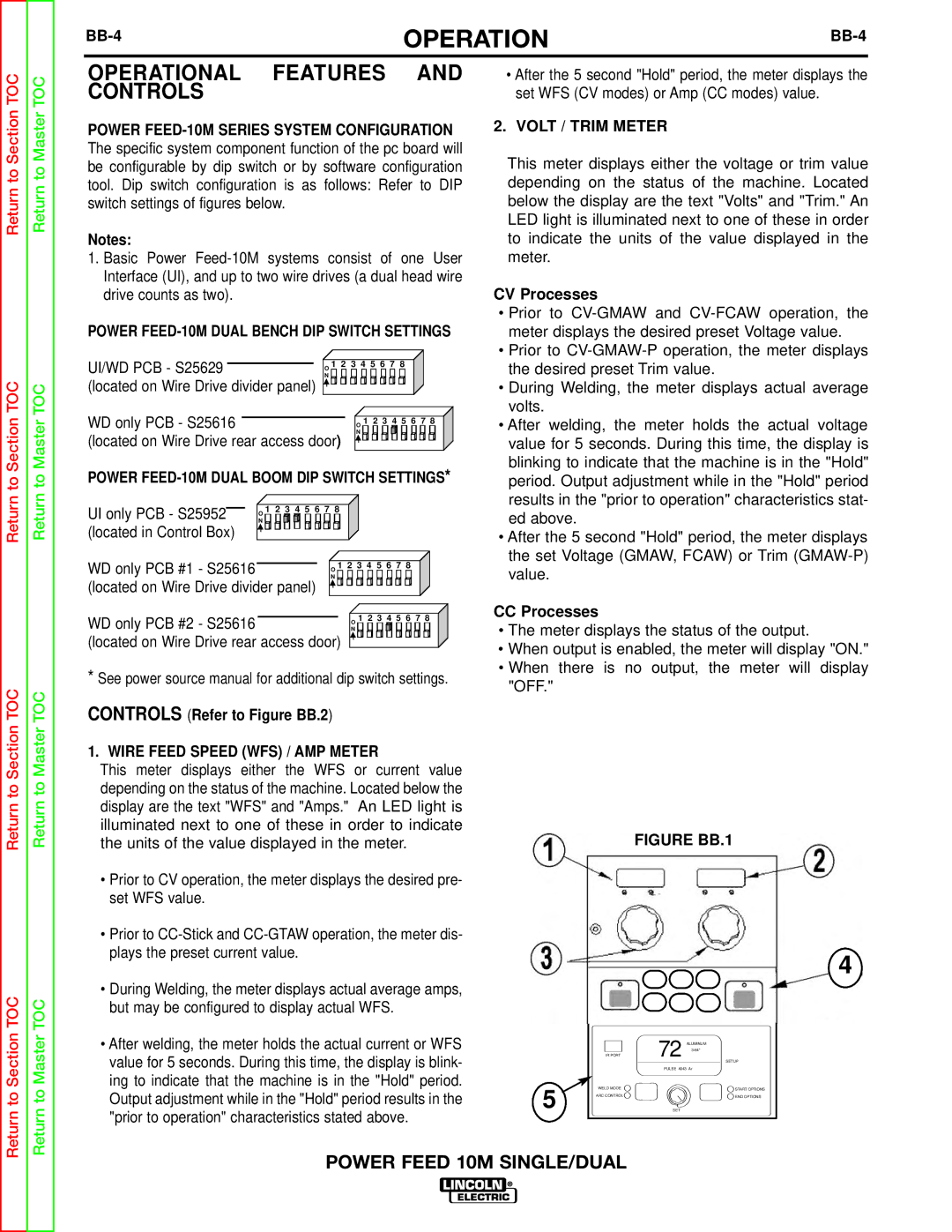 Lincoln Electric SVM172-A service manual Operational Features, Controls, Wire Feed Speed WFS / AMP Meter 