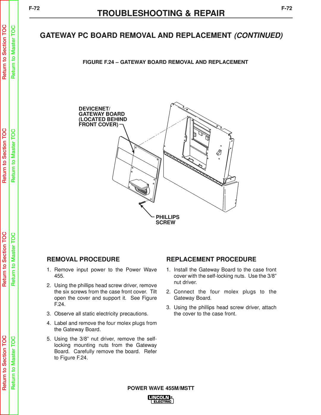 Lincoln Electric SVM173-A service manual Removal Procedure 