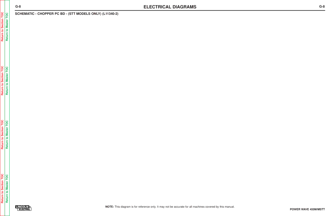 Lincoln Electric SVM173-A service manual Schematic Chopper PC BD STT Models only L11340-2 