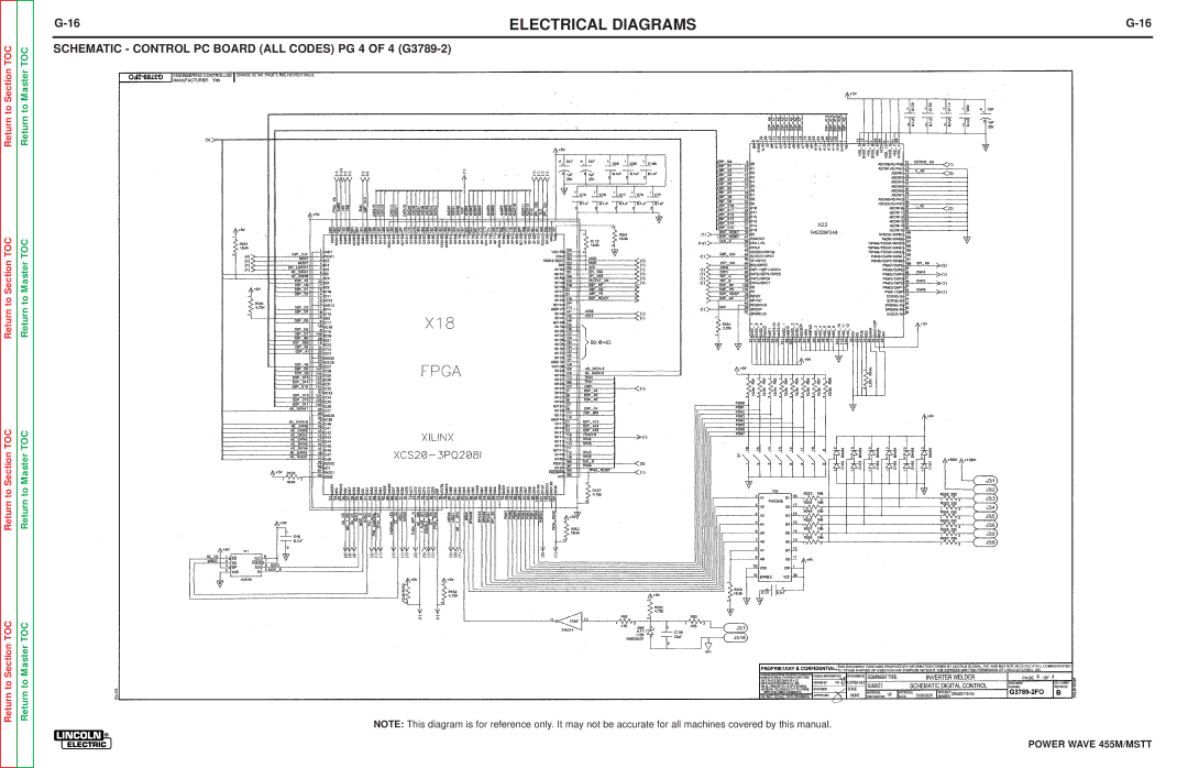 Lincoln Electric SVM173-A service manual Schematic Control PC Board ALL Codes PG 4 of 4 G3789-2 