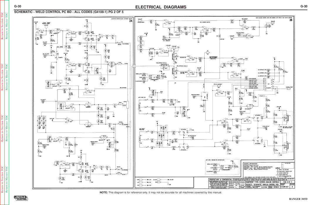 Lincoln Electric SVM175-A service manual Schematic Weld Control PC BD ALL Codes G4108-1 PG 2 