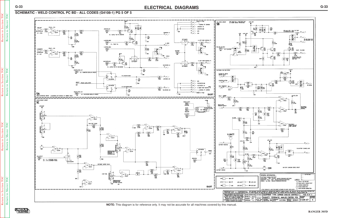 Lincoln Electric SVM175-A service manual Schematic Weld Control PC BD ALL Codes G4108-1 PG 5 