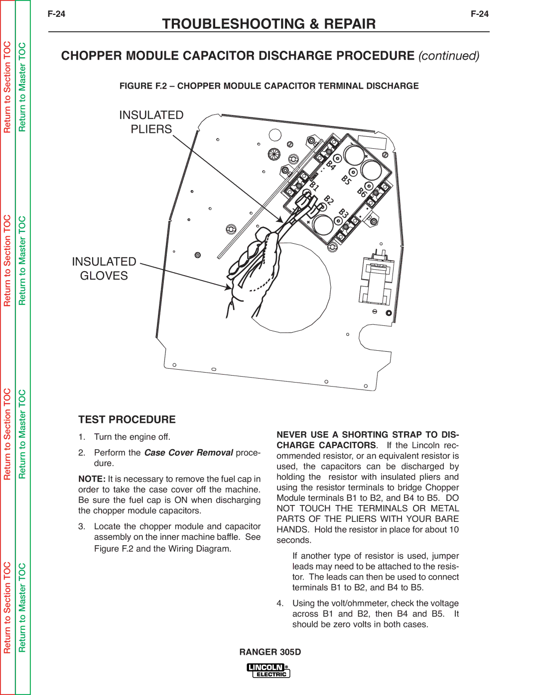 Lincoln Electric SVM175-A service manual Test Procedure, Perform the Case Cover Removal proce 