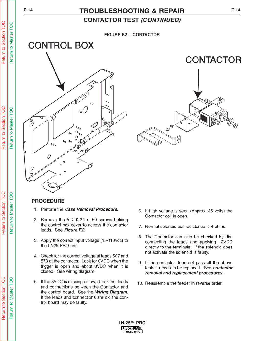 Lincoln Electric SVM179-B service manual Control BOX Contactor 