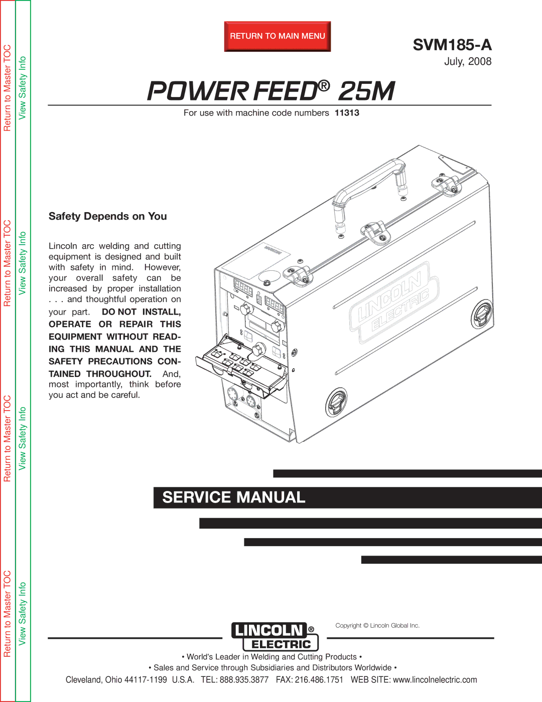 Lincoln Electric SVM185-A service manual Power Feed 25M 