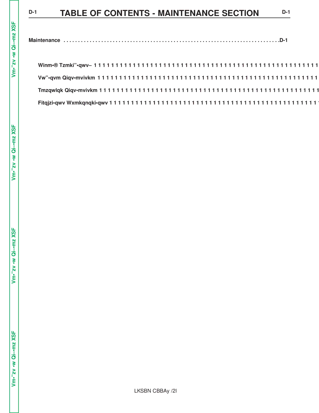 Lincoln Electric SVM185-A service manual Table of Contents Maintenance Section 