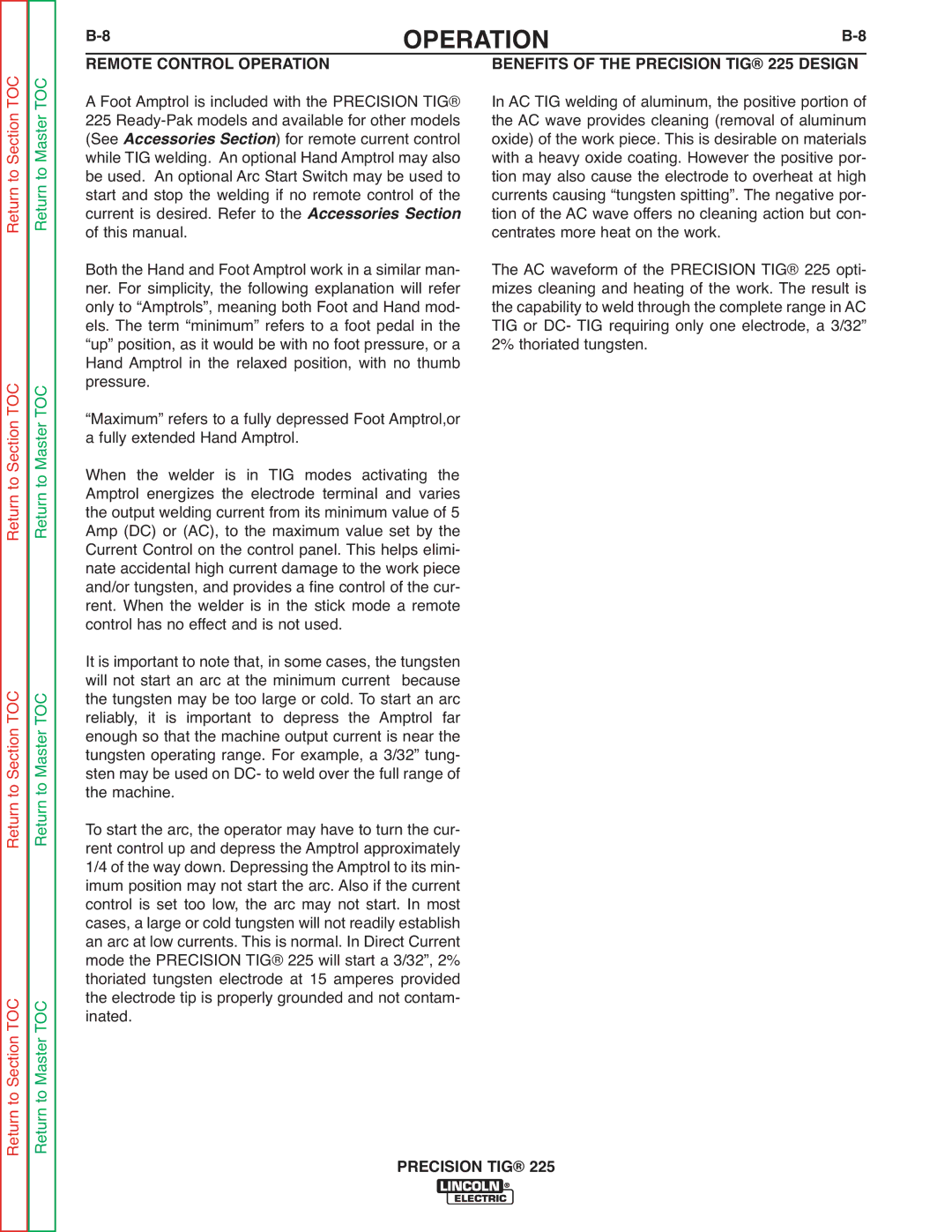 Lincoln Electric SVM186-A service manual Operation 