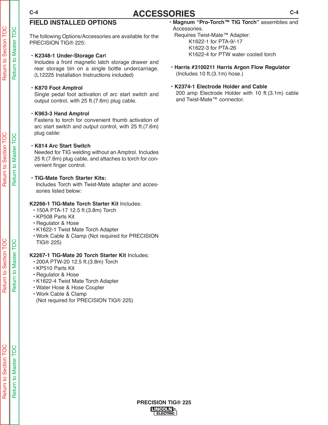 Lincoln Electric SVM186-A service manual Field Installed Options, K2348-1 Under-Storage Cart 