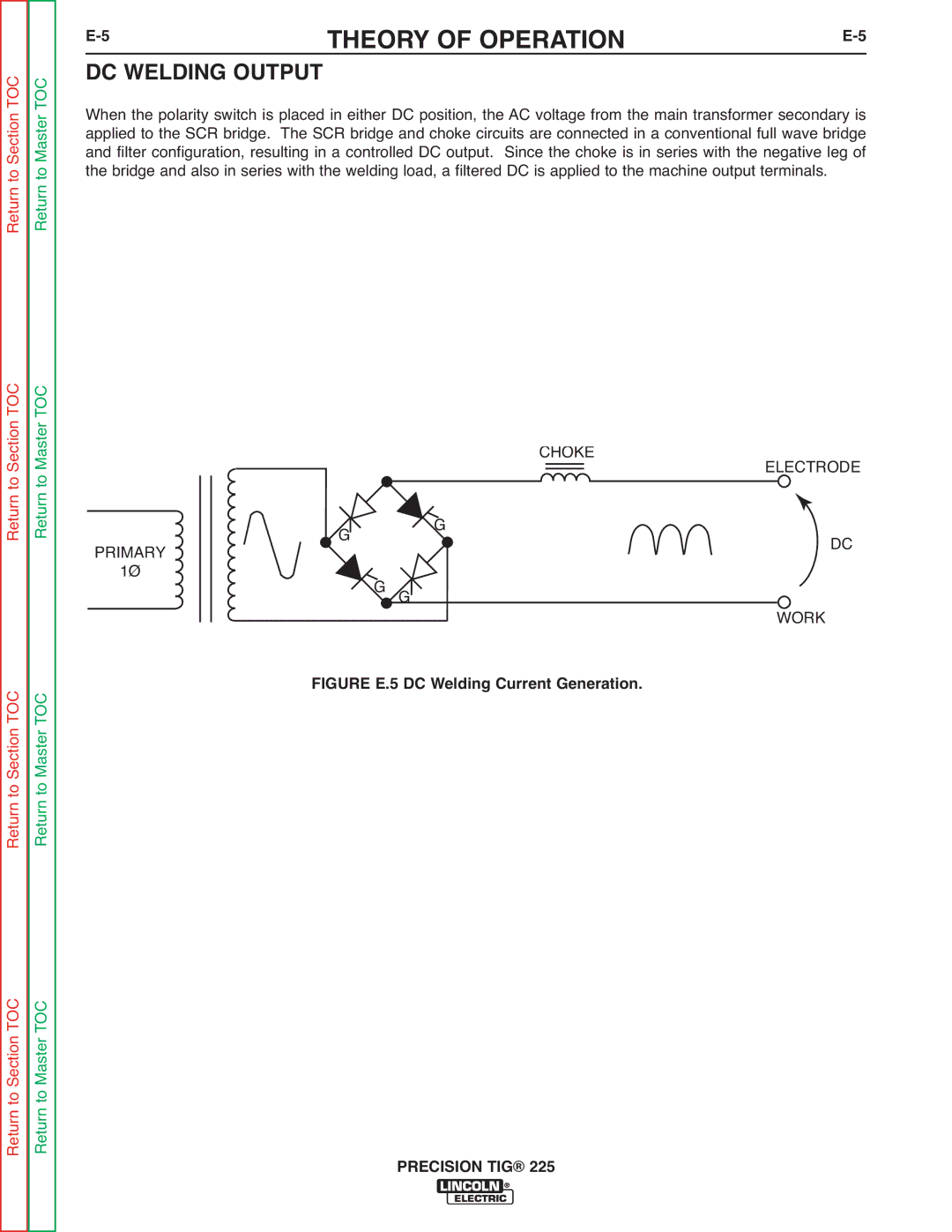 Lincoln Electric SVM186-A service manual DC Welding Output, Figure E.5 DC Welding Current Generation 