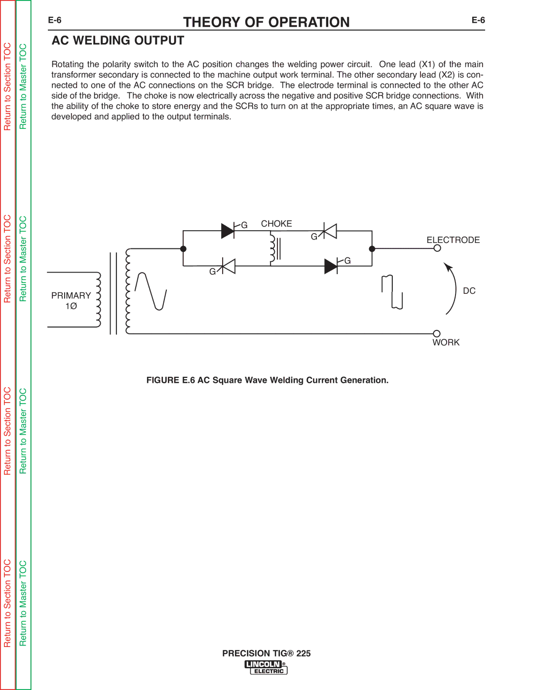 Lincoln Electric SVM186-A service manual AC Welding Output, Figure E.6 AC Square Wave Welding Current Generation 