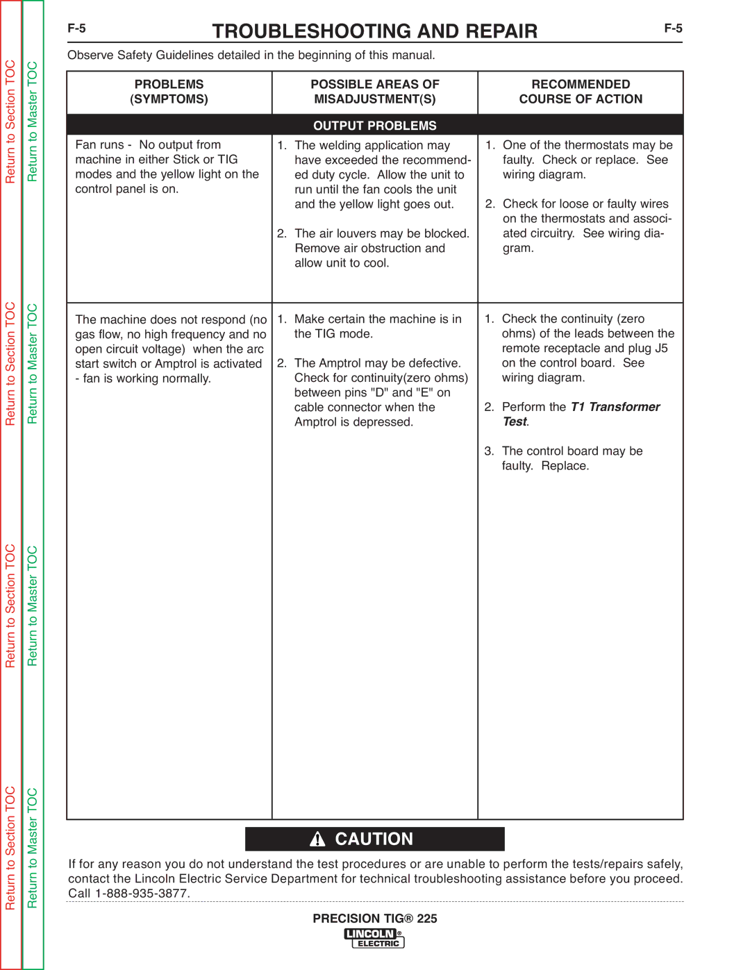 Lincoln Electric SVM186-A service manual Amptrol is depressed 