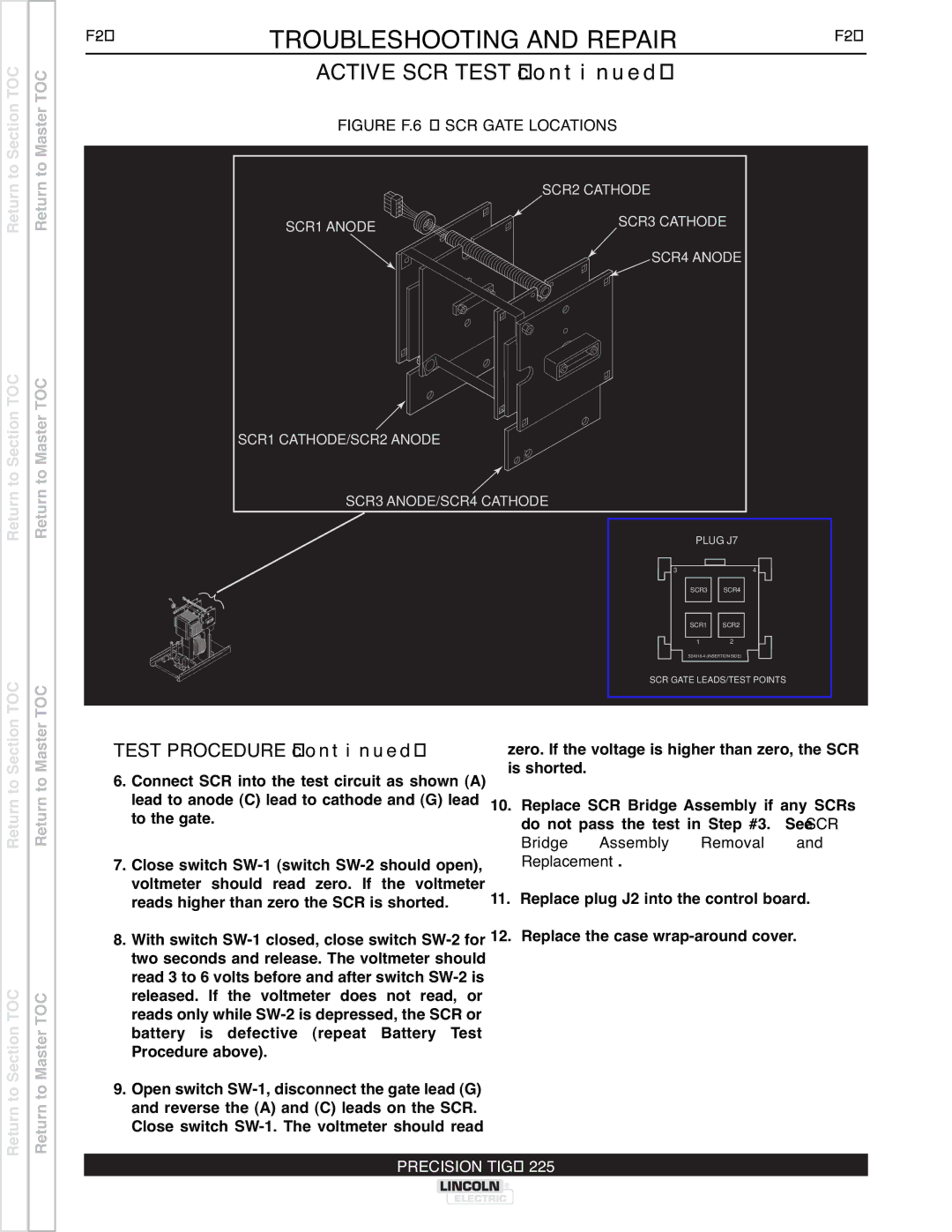 Lincoln Electric SVM186-A service manual Figure F.6 SCR Gate Locations 