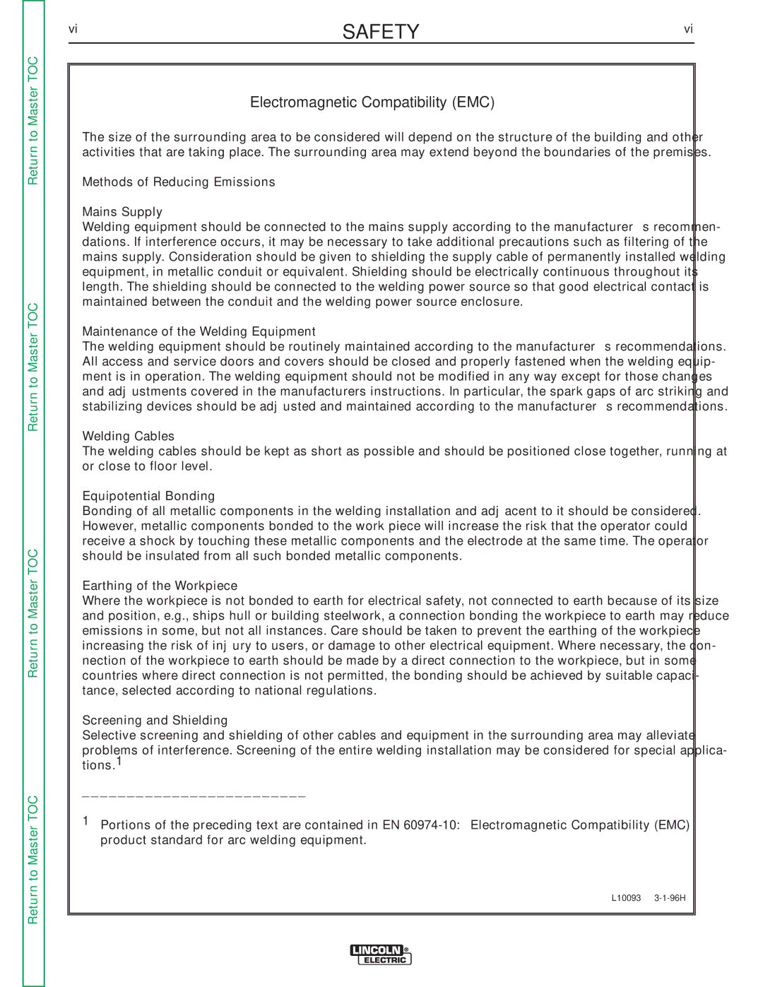 Lincoln Electric SVM186-A service manual Safety 