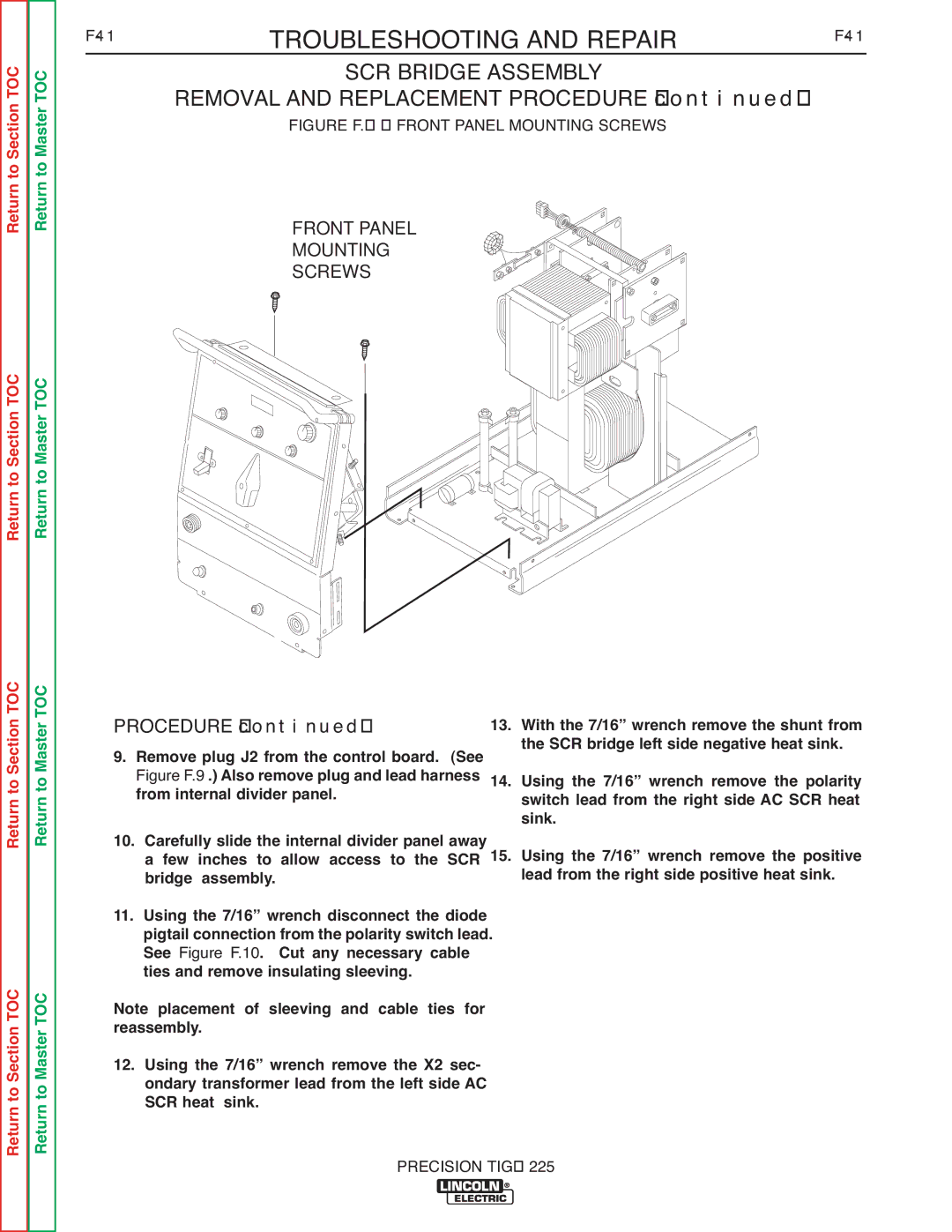 Lincoln Electric SVM186-A service manual Procedure 