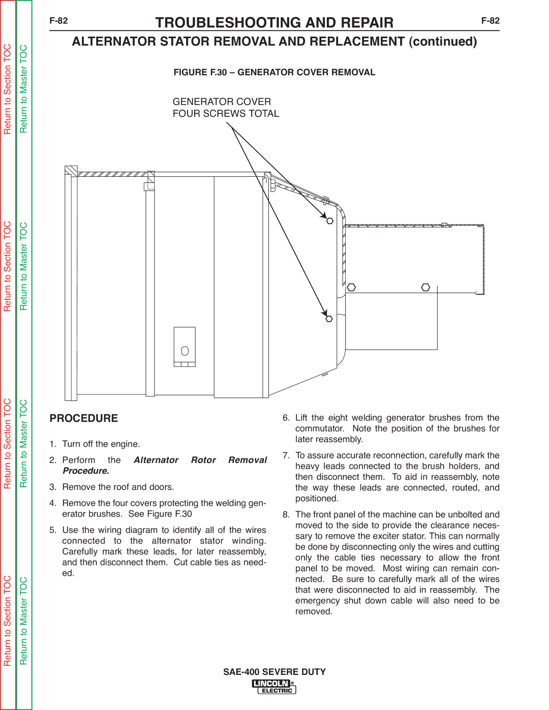 Lincoln Electric SVM187-A service manual Alternator Stator Removal and Replacement 