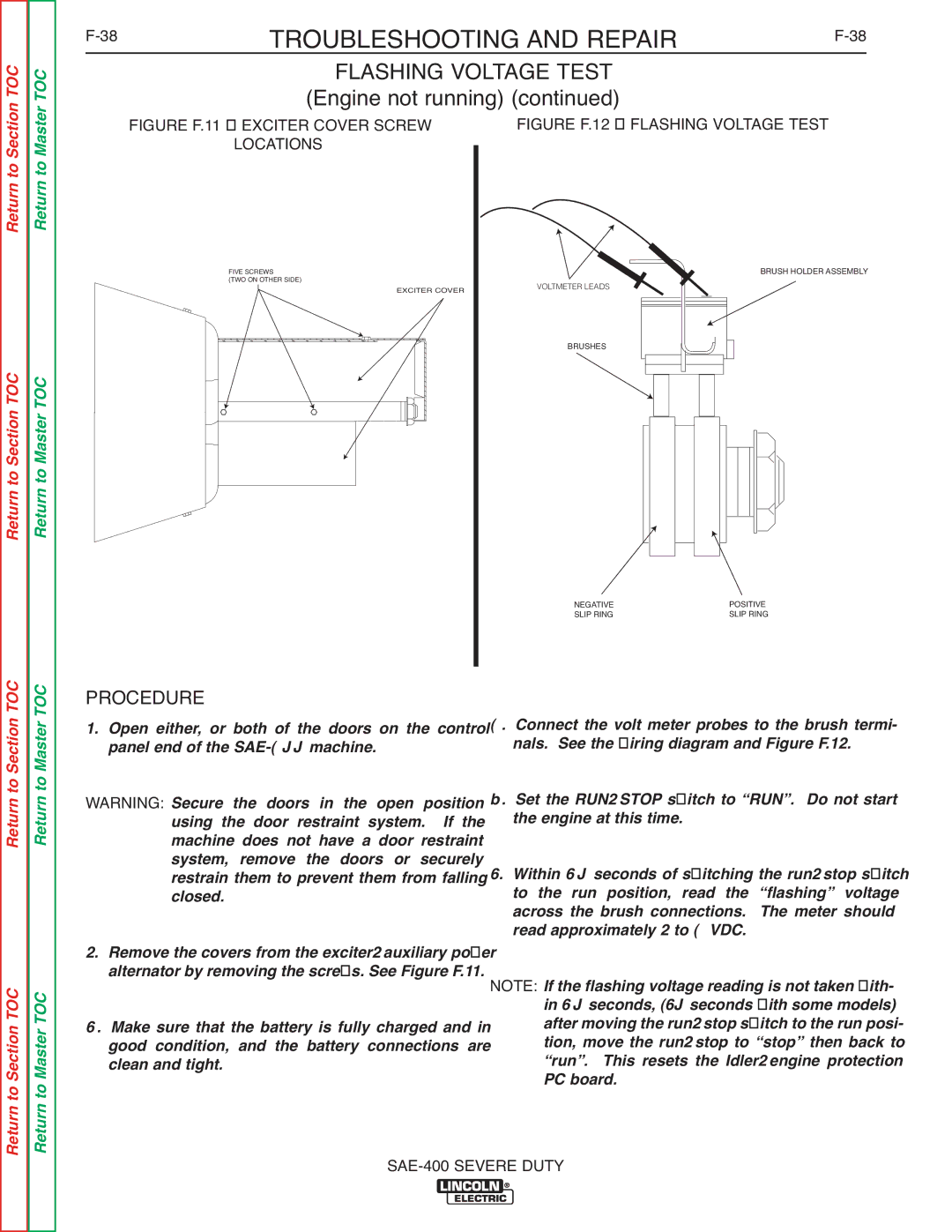 Lincoln Electric SVM187-A service manual Flashing Voltage Test 
