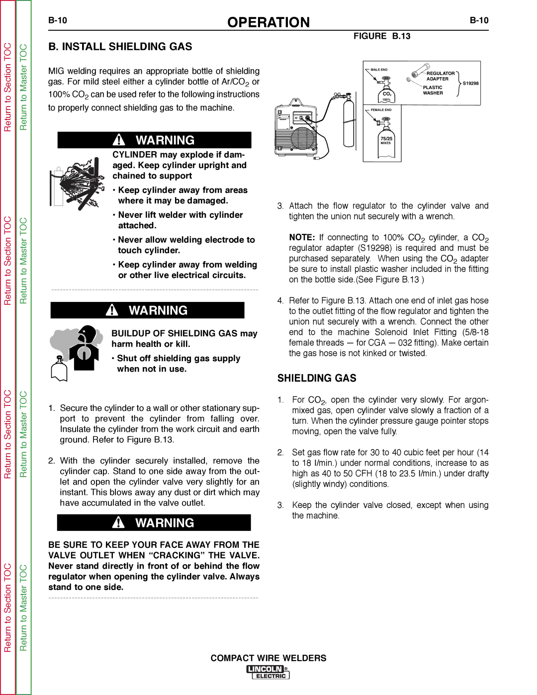 Lincoln Electric SVM189-B service manual Install Shielding GAS 