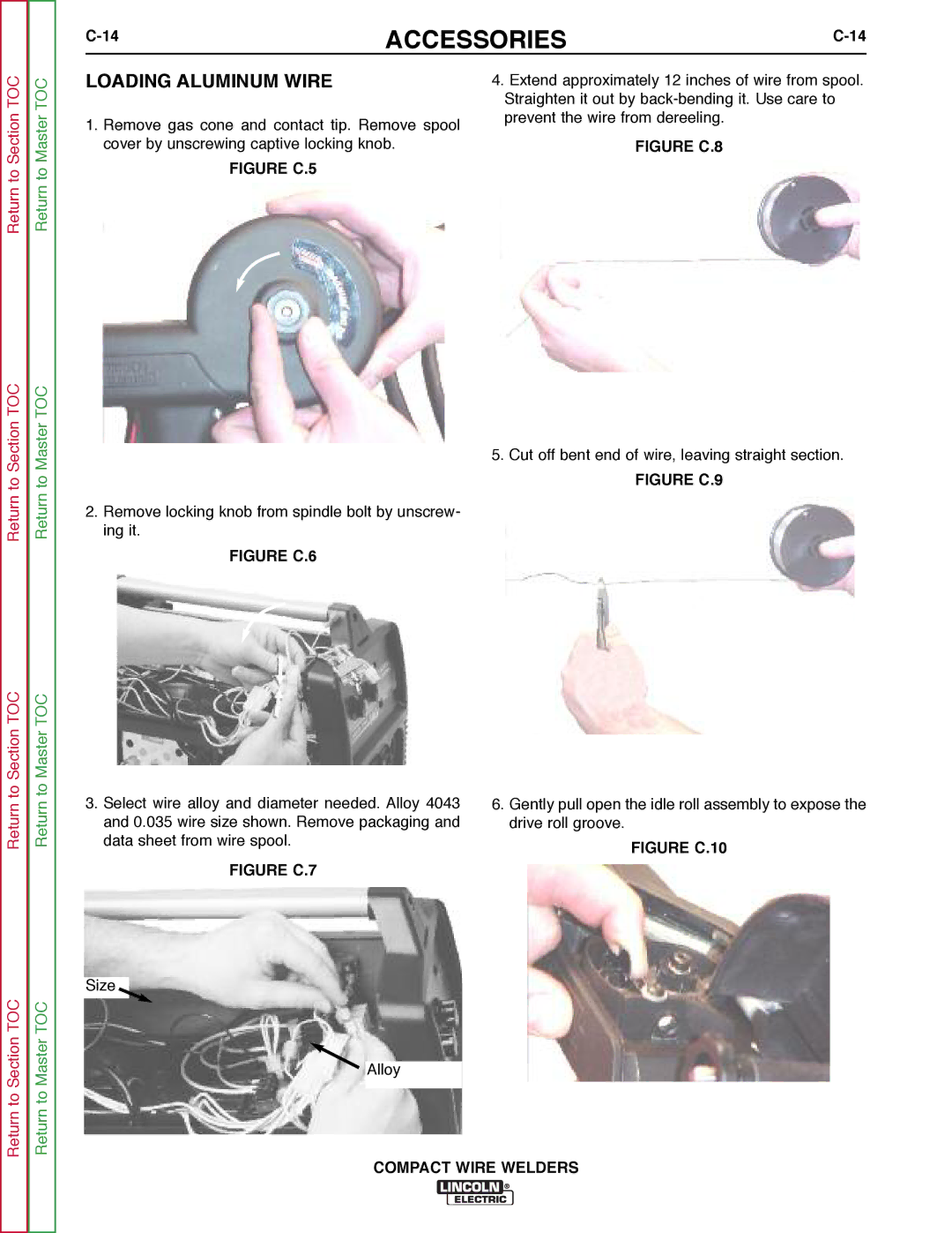 Lincoln Electric SVM189-B service manual Loading Aluminum Wire, Figure C.5 