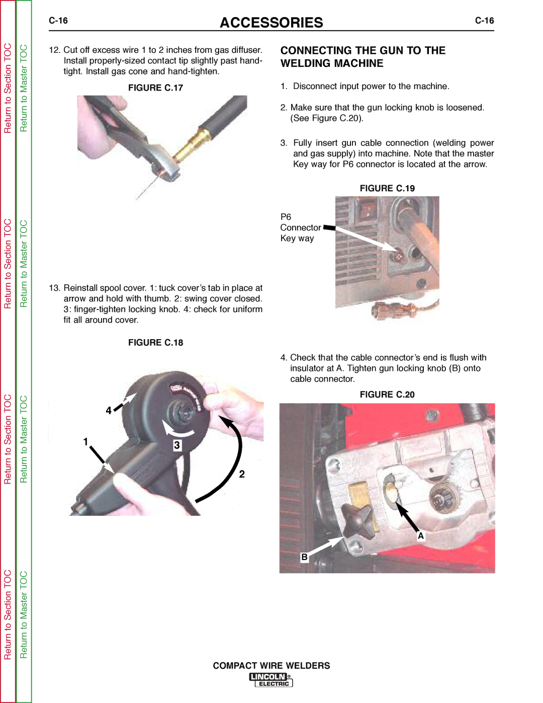 Lincoln Electric SVM189-B service manual Connecting the GUN to the Welding Machine, Figure C.17 