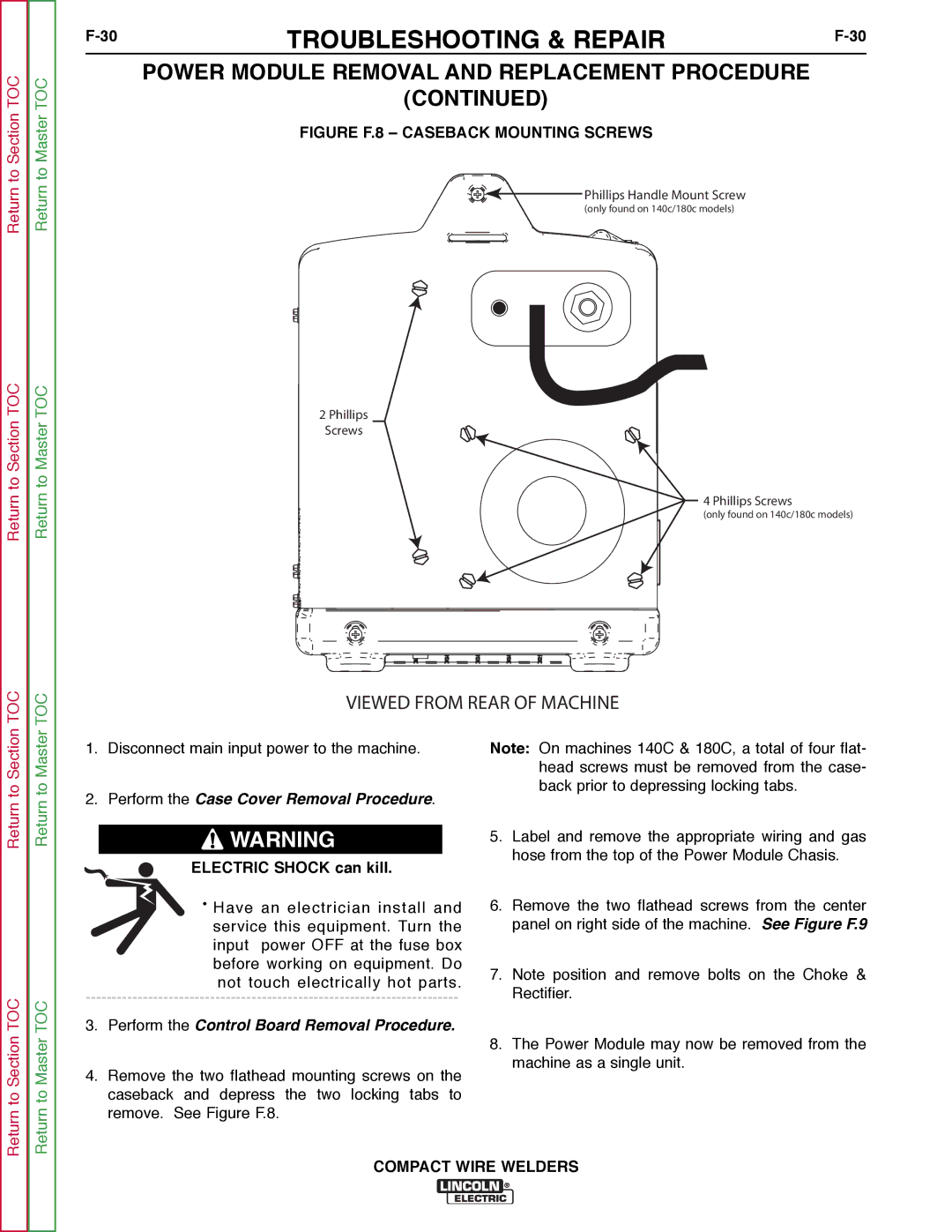 Lincoln Electric SVM189-B service manual Viewed from Rear of Machine 