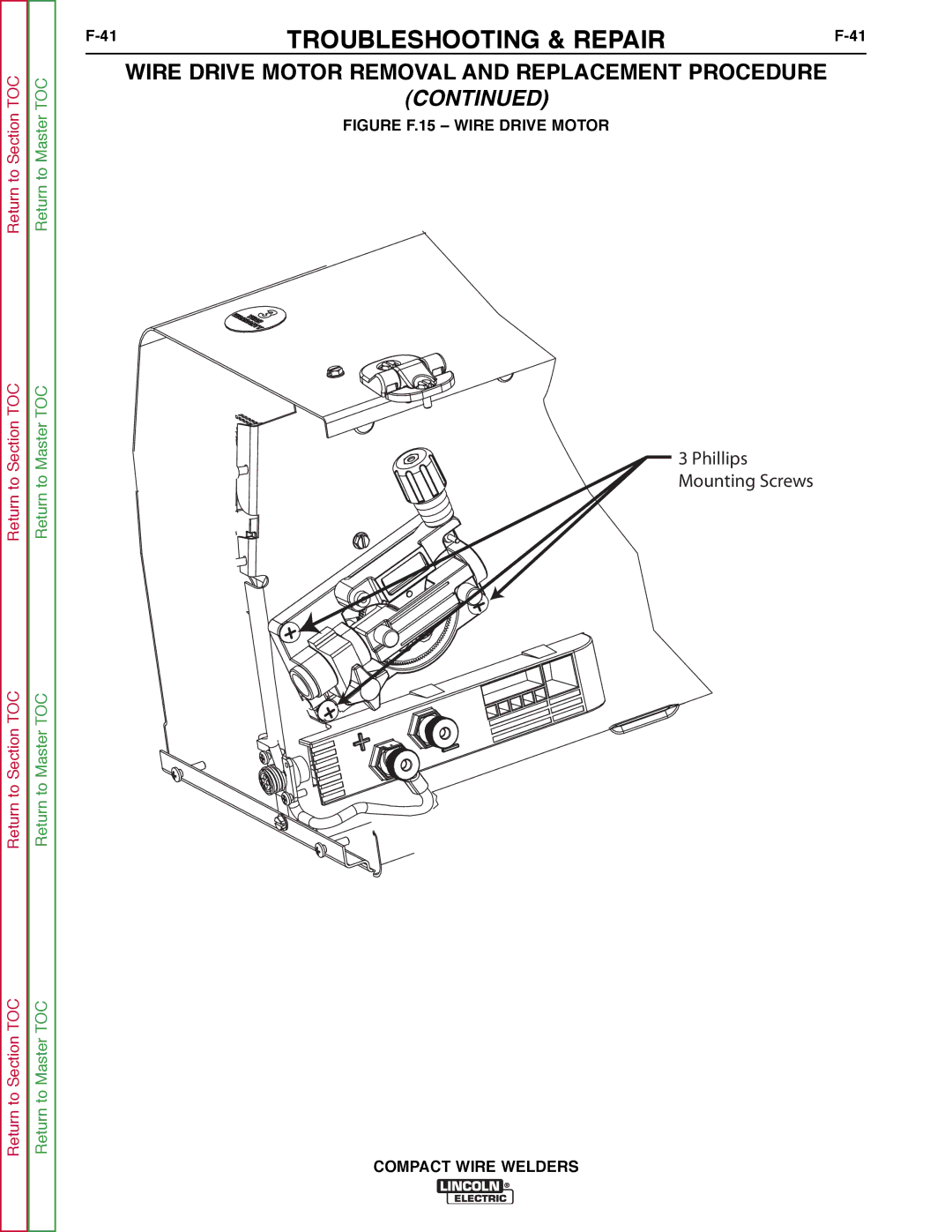 Lincoln Electric SVM189-B service manual Phillips Mounting Screws 