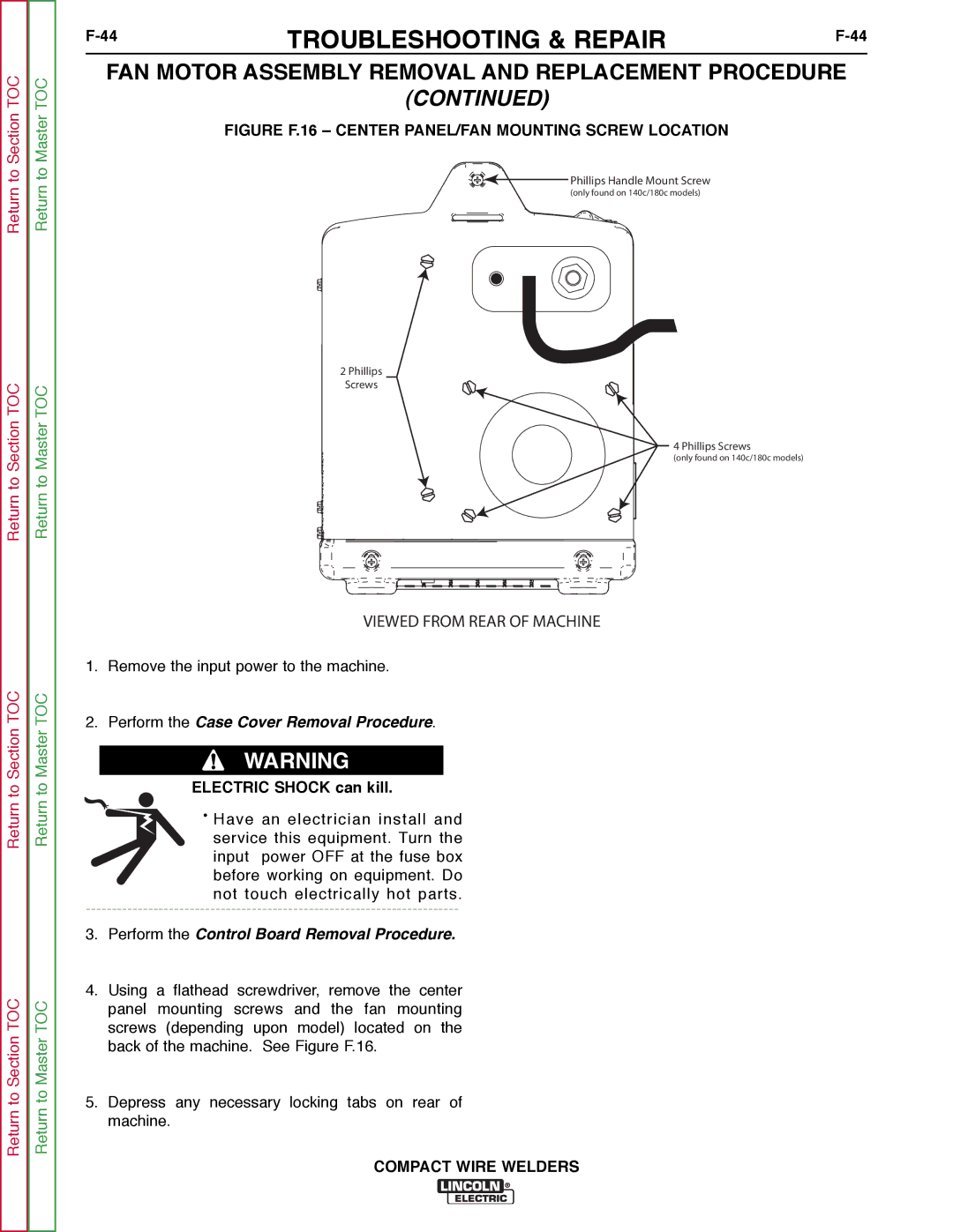 Lincoln Electric SVM189-B service manual Viewed from Rear of Machine 