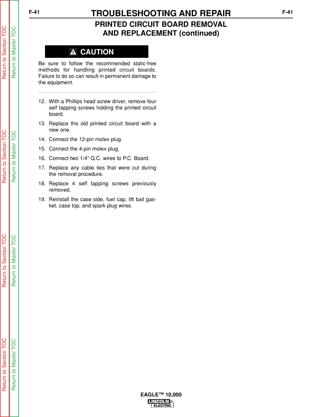 Lincoln Electric SVM192-A service manual Troubleshooting and Repair 