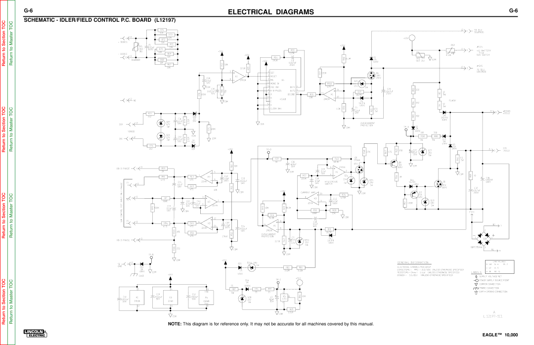 Lincoln Electric SVM192-A service manual Schematic IDLER/FIELD Control P.C. Board L12197 