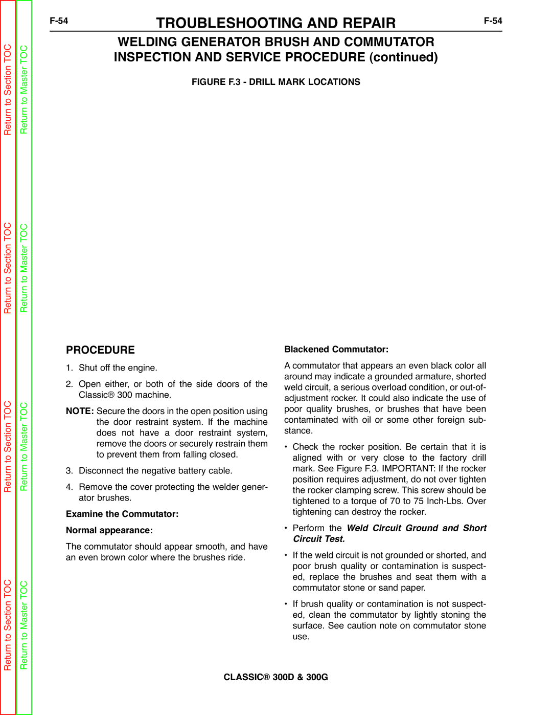 Lincoln Electric SVM194-A service manual 54TROUBLESHOOTING and REPAIRF-54, Welding Generator Brush and Commutator 