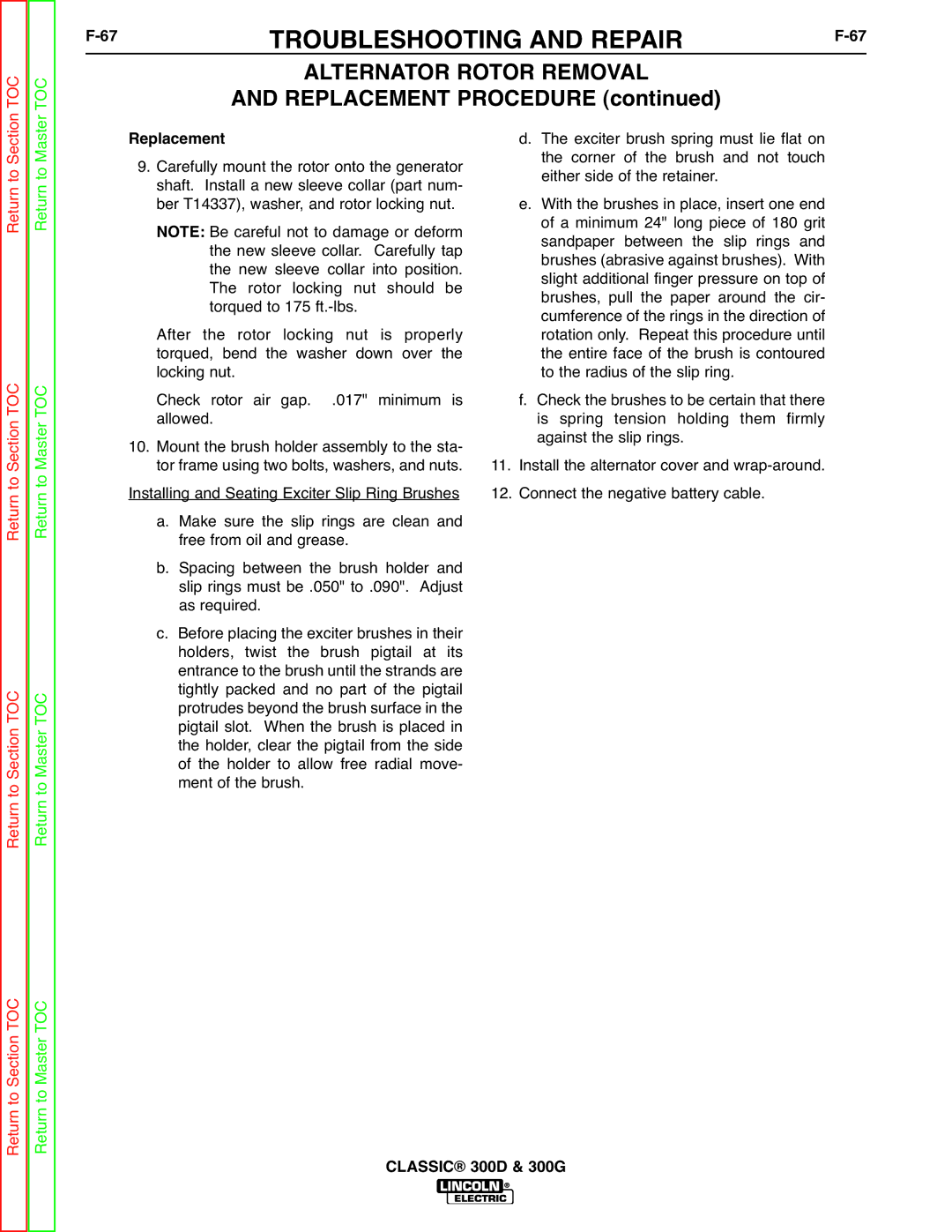 Lincoln Electric SVM194-A service manual Replacement Procedure 