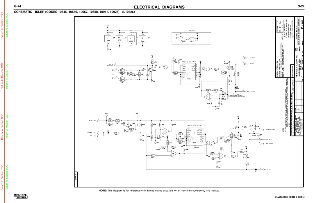 Lincoln Electric SVM194-A service manual Classic 300D & 300G 