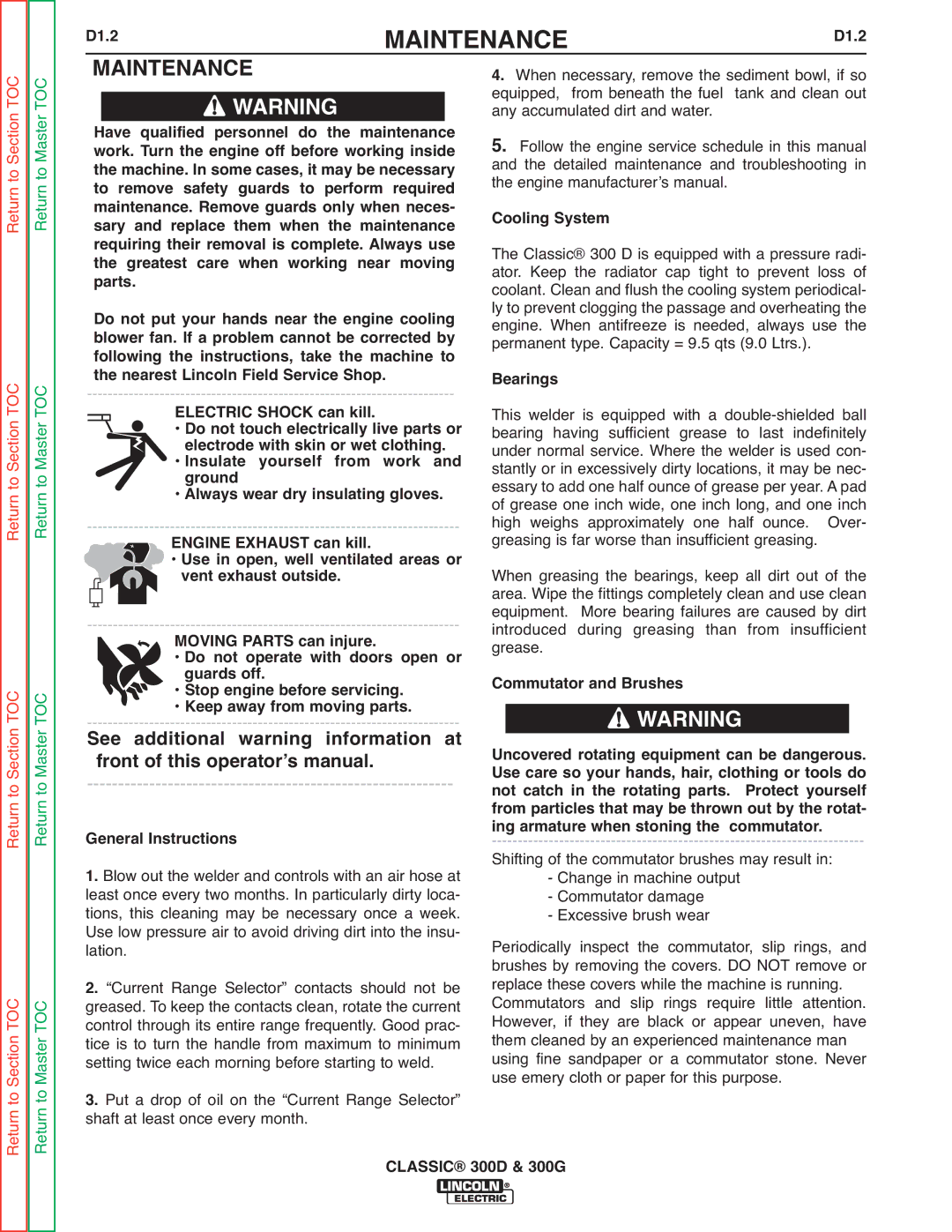 Lincoln Electric SVM194-A service manual Maintenance 