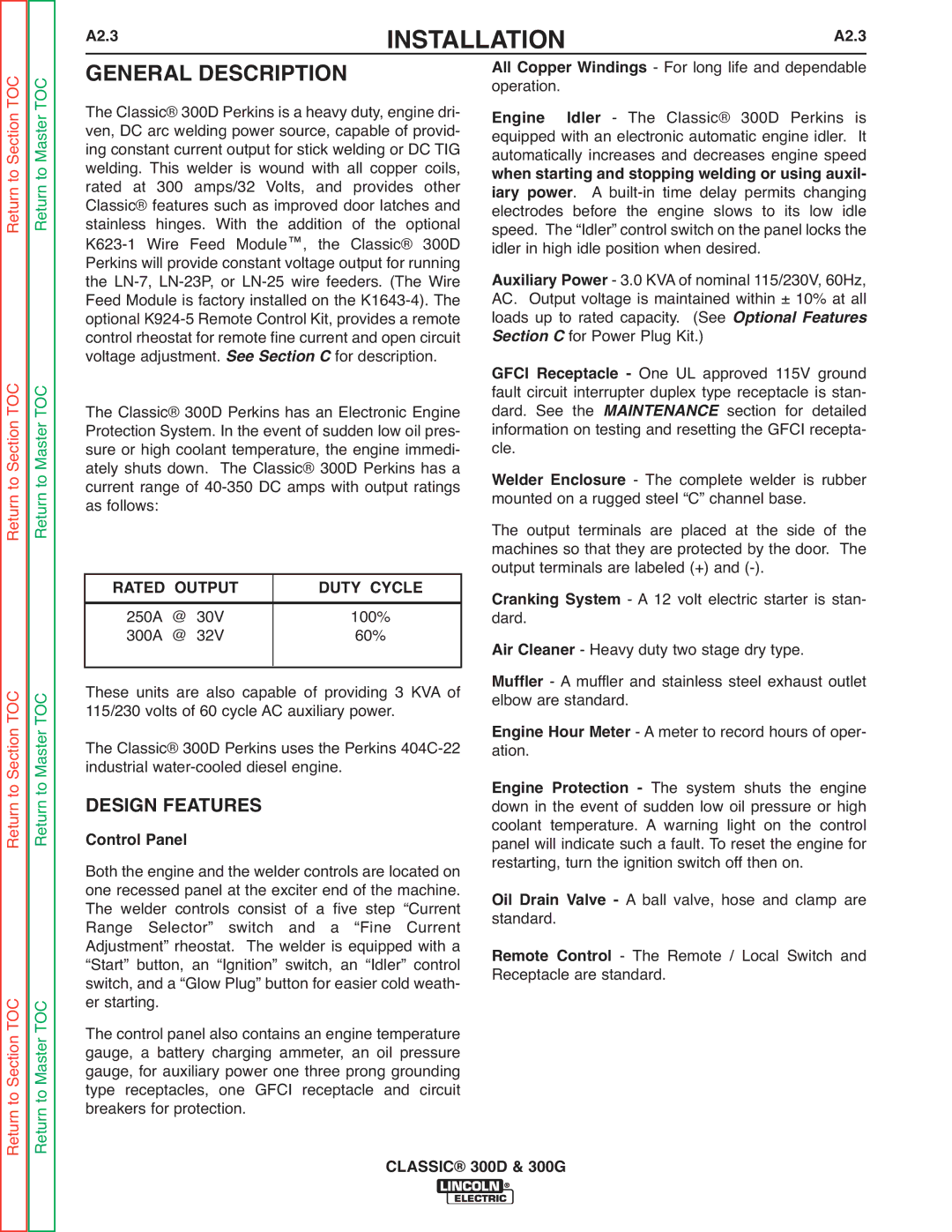 Lincoln Electric SVM194-A service manual A2.3, Engine, When starting and stopping welding or using auxil, Muffler 