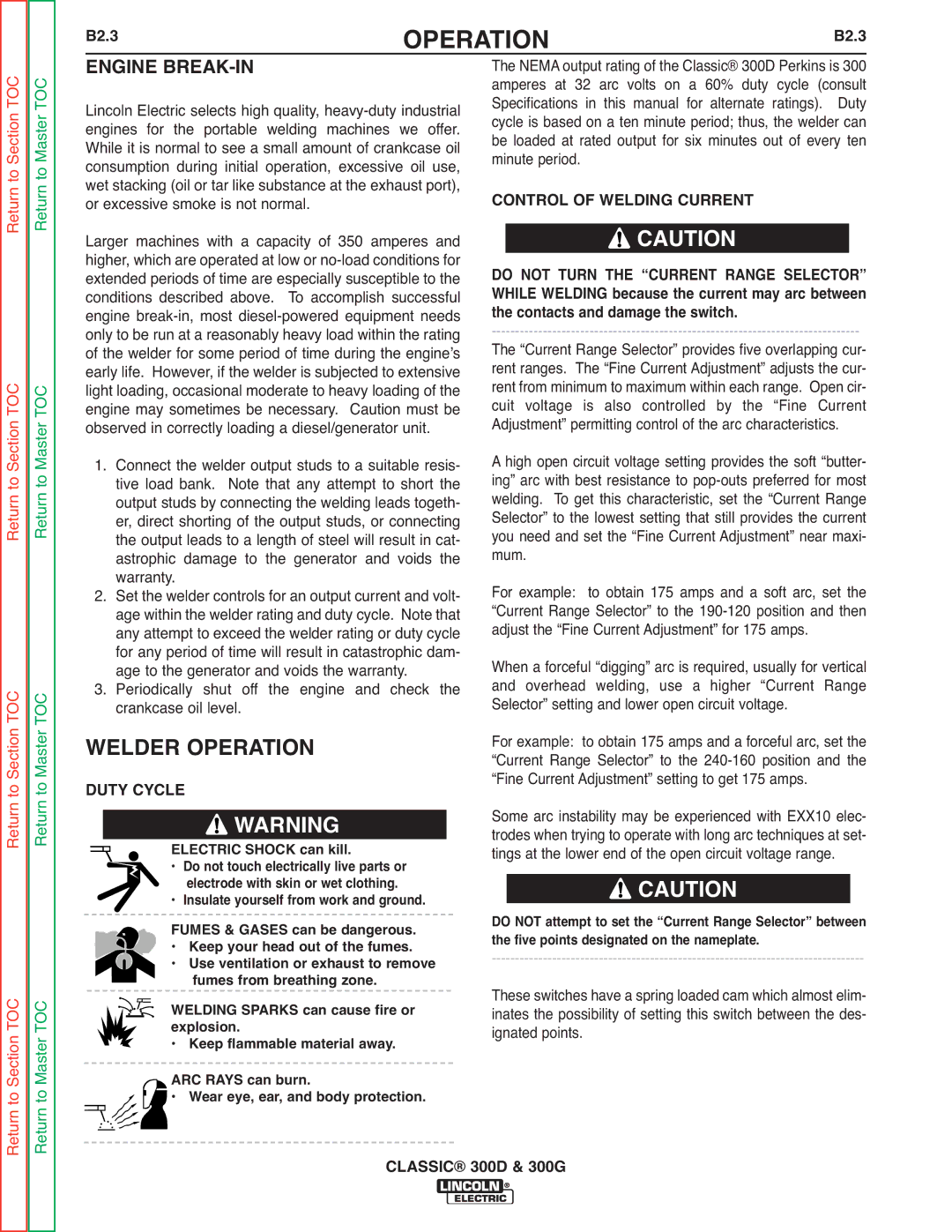 Lincoln Electric SVM194-A service manual B2.3, Contacts and damage the switch 