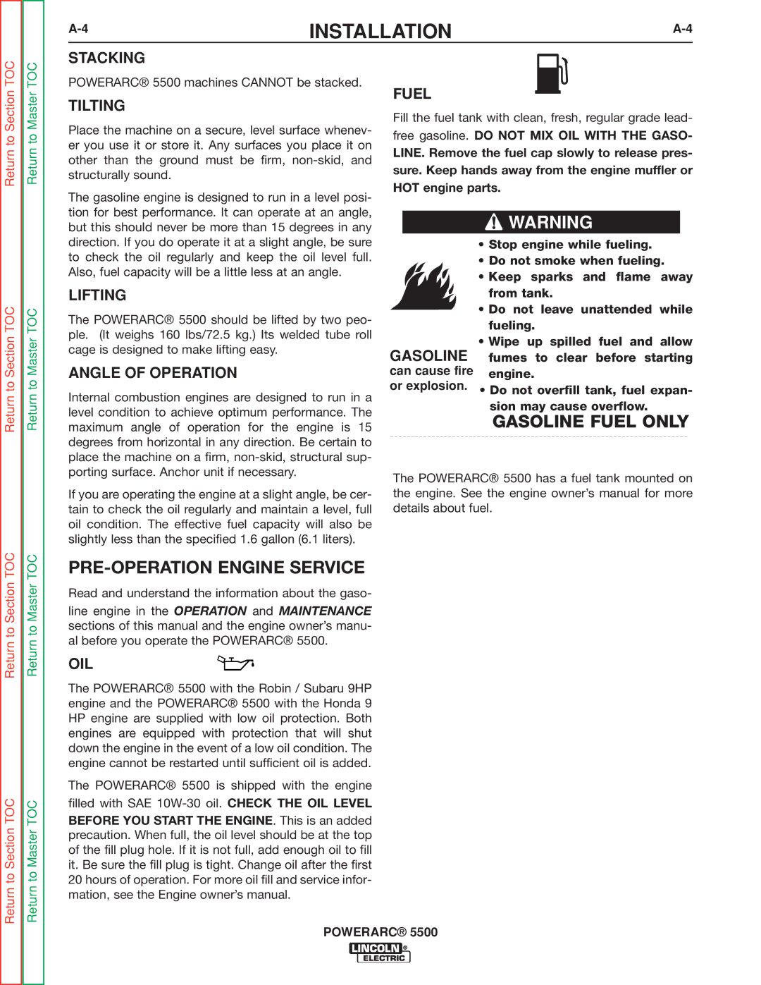 Lincoln Electric SVM197-A service manual PRE-OPERATION Engine Service 