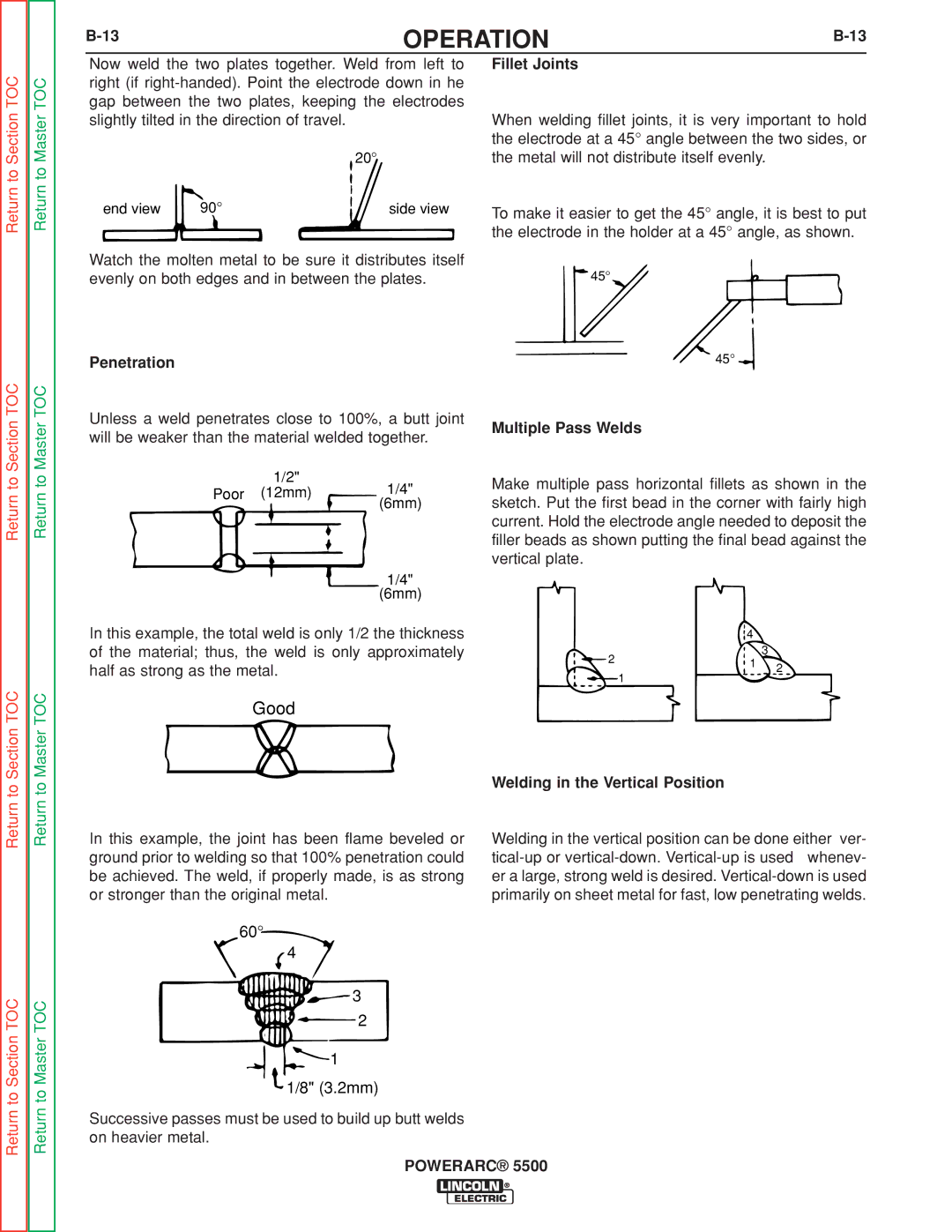 Lincoln Electric SVM197-A service manual Penetration, Welding in the Vertical Position 