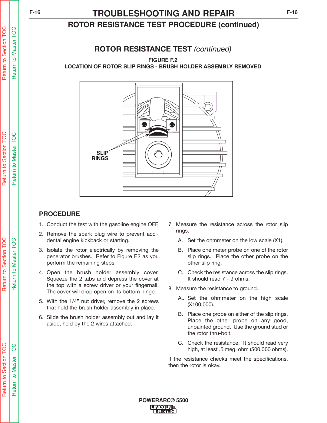 Lincoln Electric SVM197-A service manual Rotor Resistance Test Procedure 