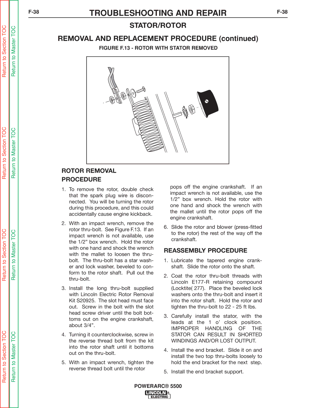 Lincoln Electric SVM197-A service manual Rotor Removal Procedure 