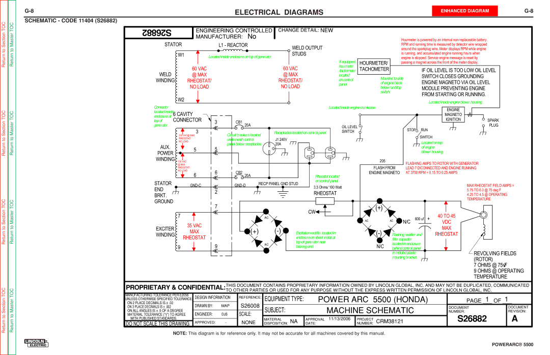 Lincoln Electric SVM197-A service manual Schematic Code 11404 S26882 