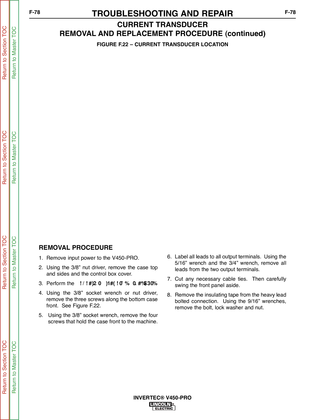 Lincoln Electric SVM199-A service manual Figure F.22 Current Transducer Location 