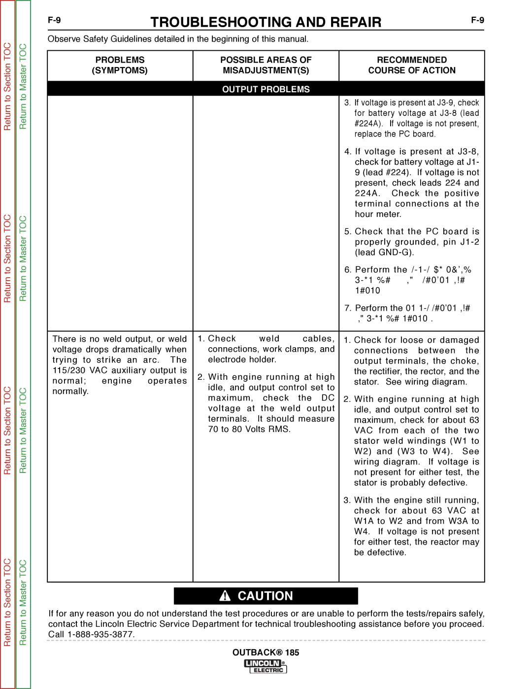 Lincoln Electric SVM204-A service manual Voltage, and resistance, Tests Perform the stator resistance Voltage tests 